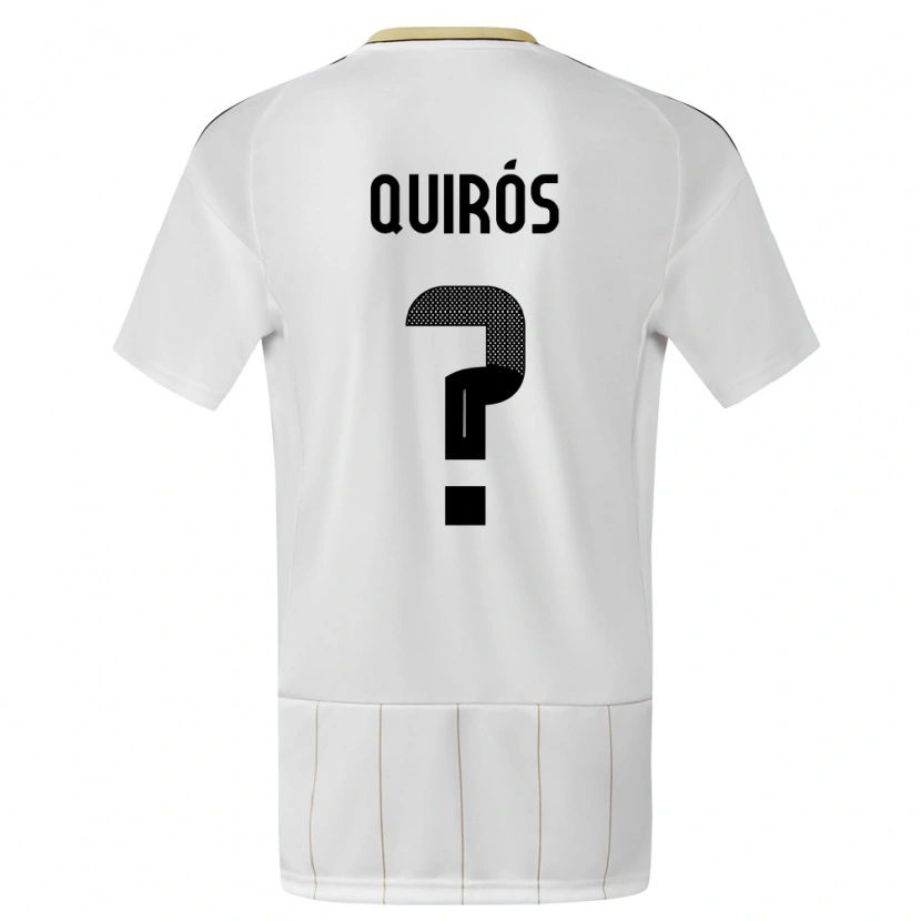Danxen Uomo Maglia Costa Rica Santiago Quirós #0 Bianco Kit Gara Away 24-26 Maglietta