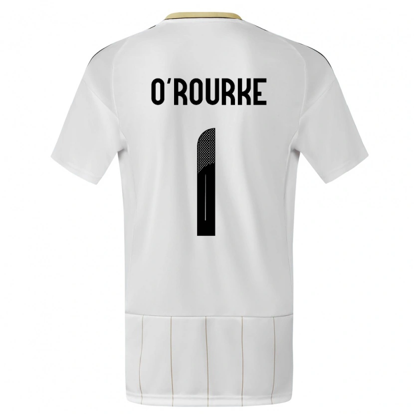 Danxen Uomo Maglia Costa Rica Ian O'rourke #1 Bianco Kit Gara Away 24-26 Maglietta