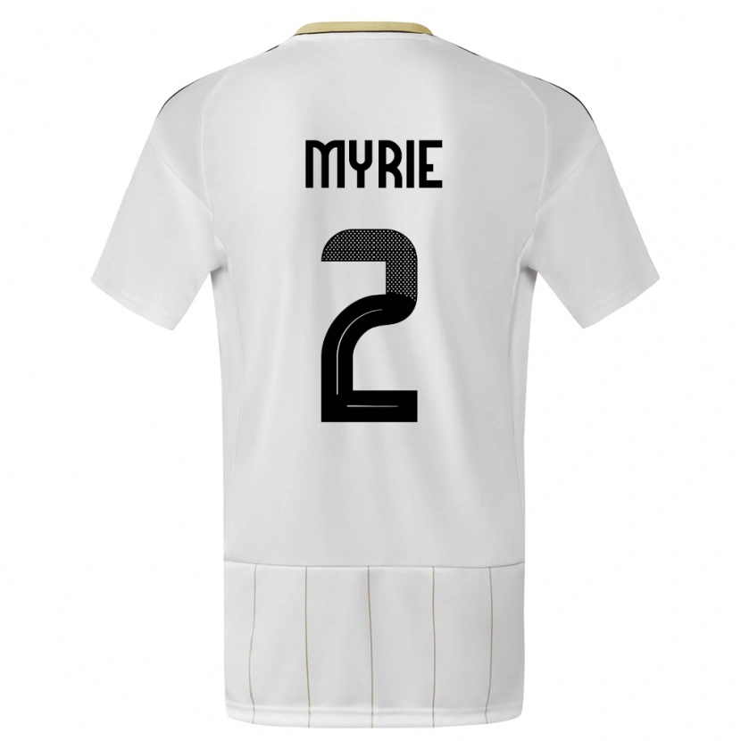 Danxen Uomo Maglia Costa Rica Kenan Myrie #2 Bianco Kit Gara Away 24-26 Maglietta