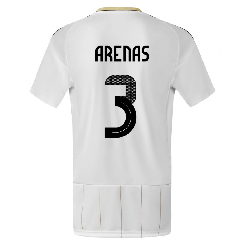 Danxen Uomo Maglia Costa Rica Alejandro Arenas #3 Bianco Kit Gara Away 24-26 Maglietta