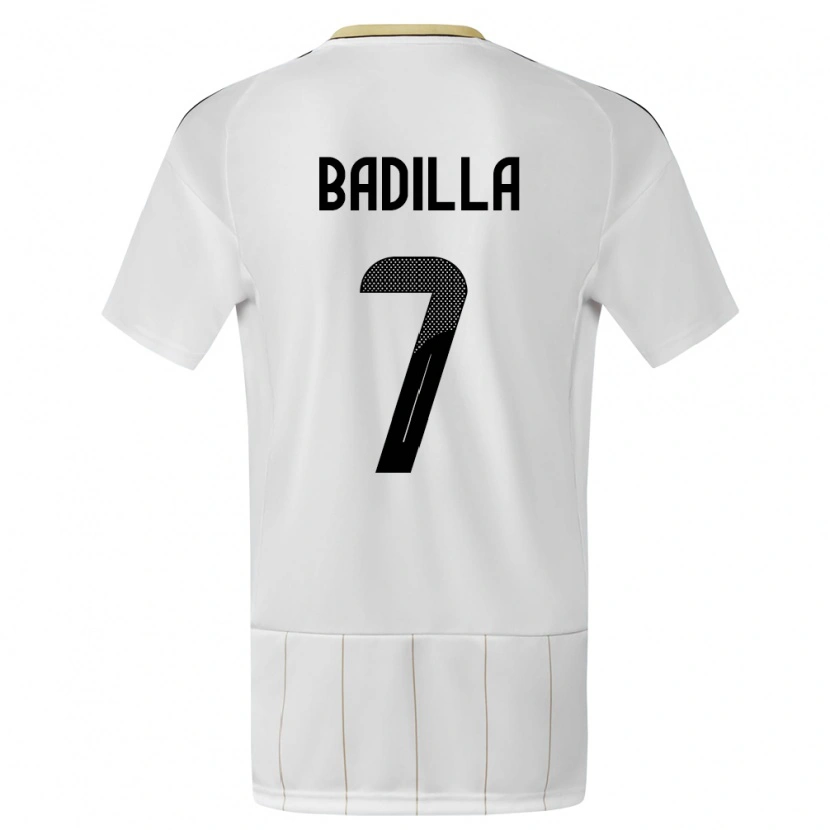 Danxen Uomo Maglia Costa Rica Isaac Badilla #7 Bianco Kit Gara Away 24-26 Maglietta