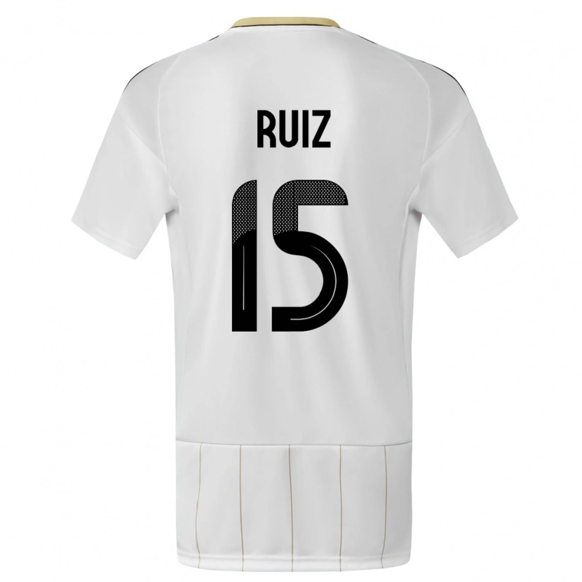 Danxen Uomo Maglia Costa Rica John Ruiz #15 Bianco Kit Gara Away 24-26 Maglietta
