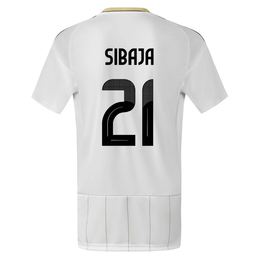 Danxen Uomo Maglia Costa Rica Gabriel Sibaja #21 Bianco Kit Gara Away 24-26 Maglietta