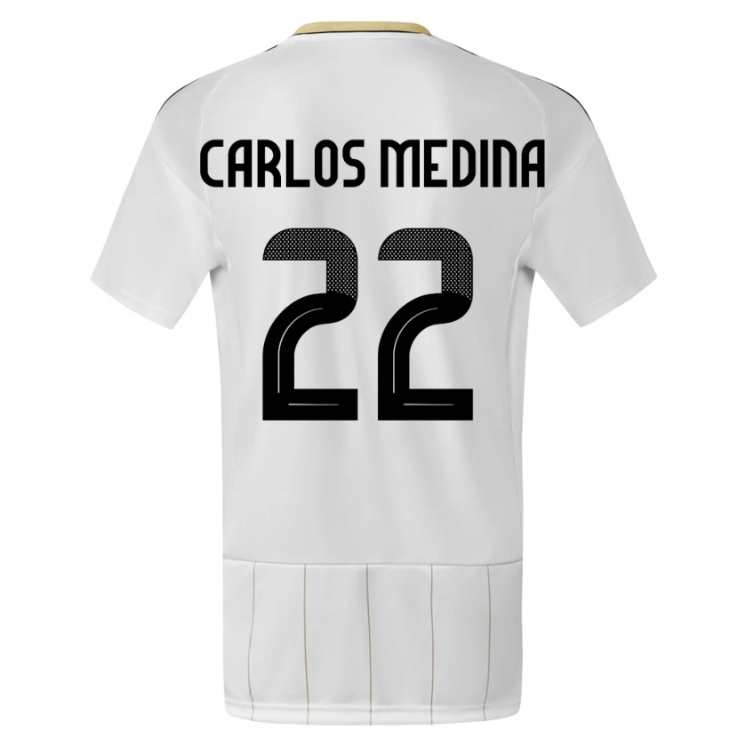 Danxen Uomo Maglia Costa Rica Luis Carlos Medina #22 Bianco Kit Gara Away 24-26 Maglietta