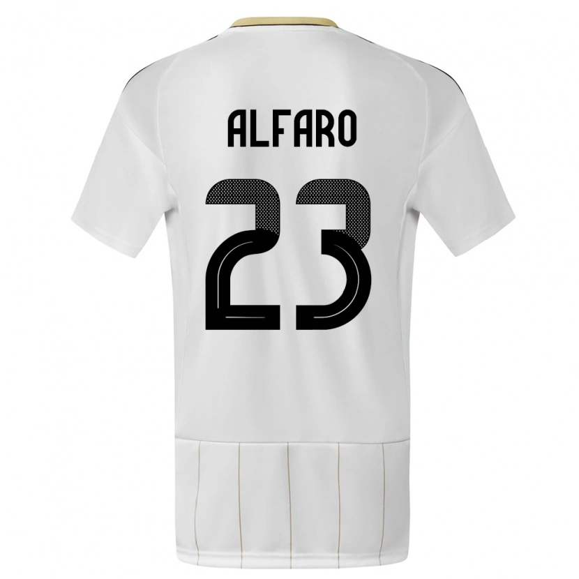 Danxen Uomo Maglia Costa Rica Marshall Alfaro #23 Bianco Kit Gara Away 24-26 Maglietta