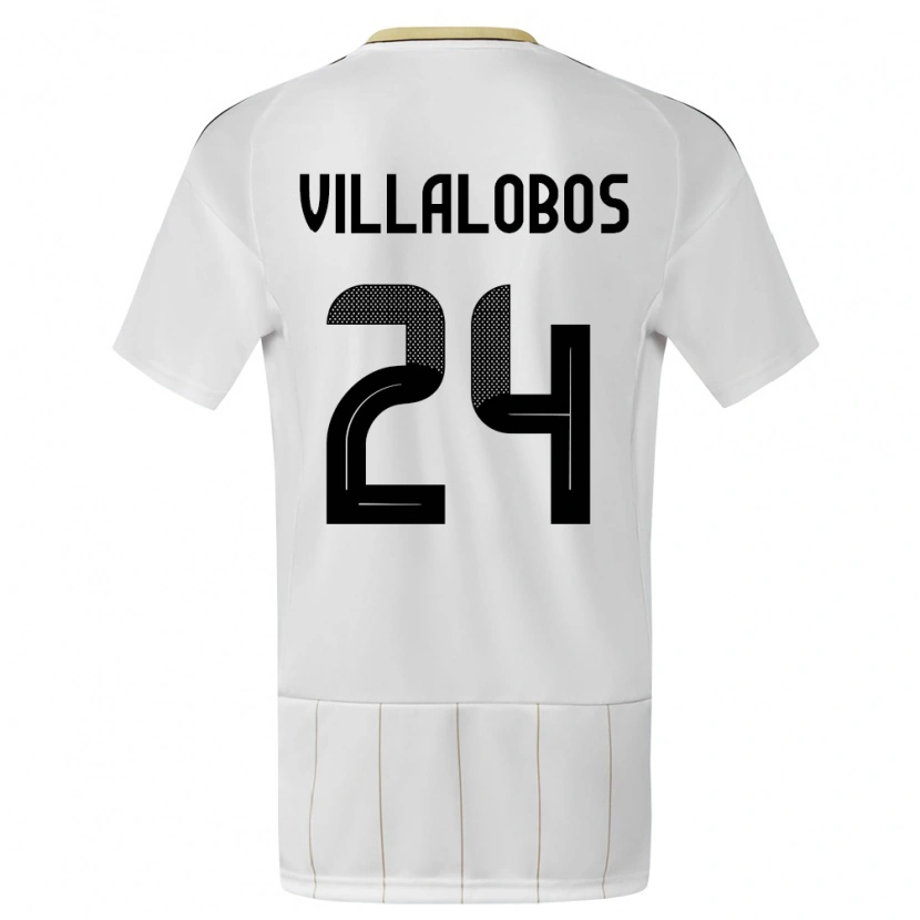 Danxen Uomo Maglia Costa Rica Anthuan Villalobos #24 Bianco Kit Gara Away 24-26 Maglietta
