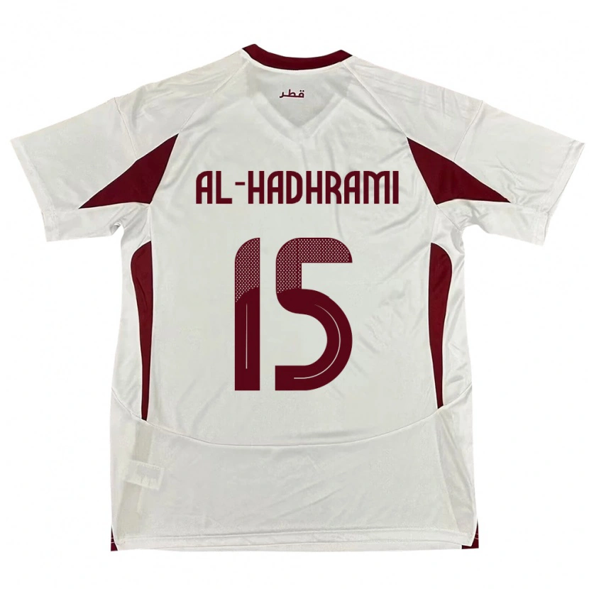 Danxen Uomo Maglia Qatar Naif Al-Hadhrami #15 Bianco Kit Gara Away 24-26 Maglietta