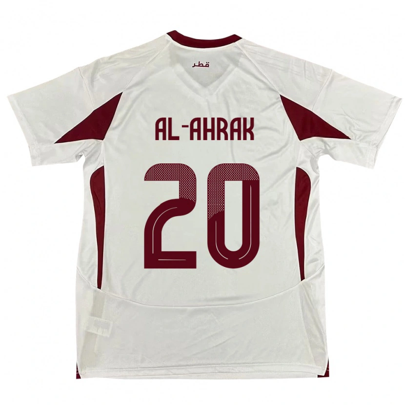 Danxen Uomo Maglia Qatar Abdullah Al-Ahrak #20 Bianco Kit Gara Away 24-26 Maglietta