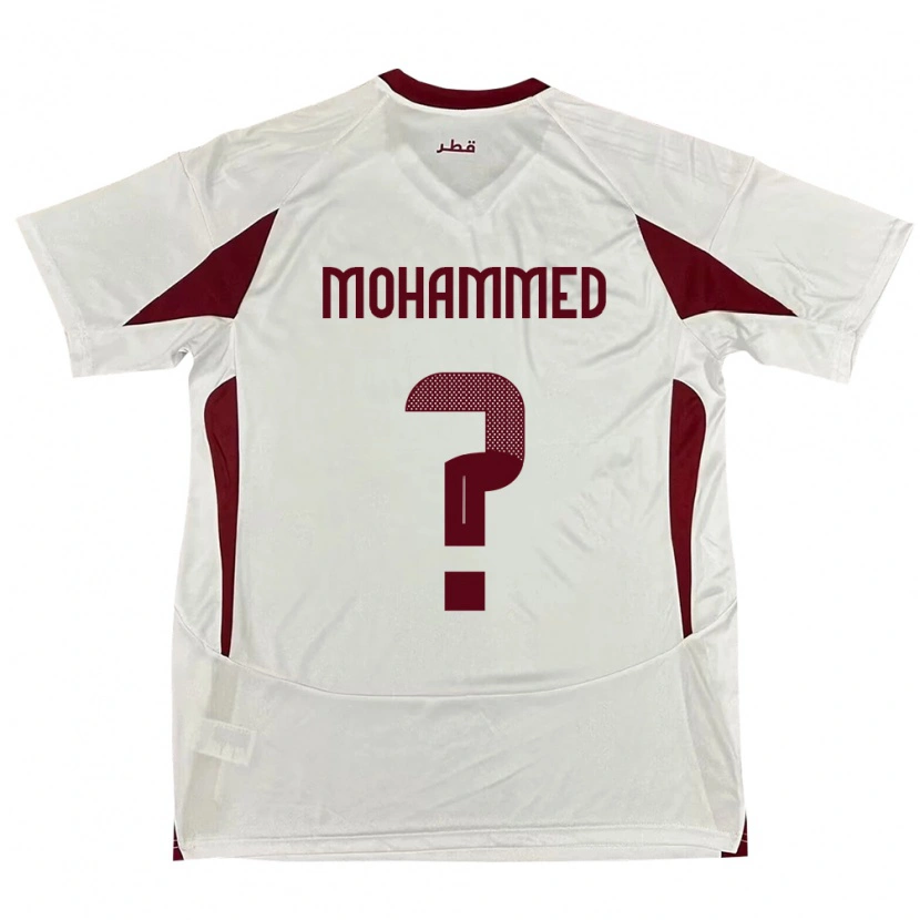 Danxen Uomo Maglia Qatar Bakri Mohammed #0 Bianco Kit Gara Away 24-26 Maglietta