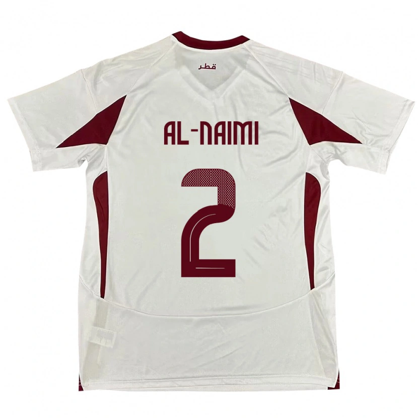 Danxen Uomo Maglia Qatar Amna Al Naimi #2 Bianco Kit Gara Away 24-26 Maglietta