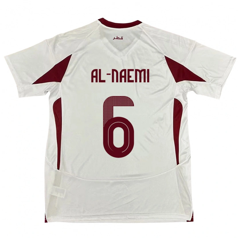 Danxen Uomo Maglia Qatar Reem Al Naemi #6 Bianco Kit Gara Away 24-26 Maglietta