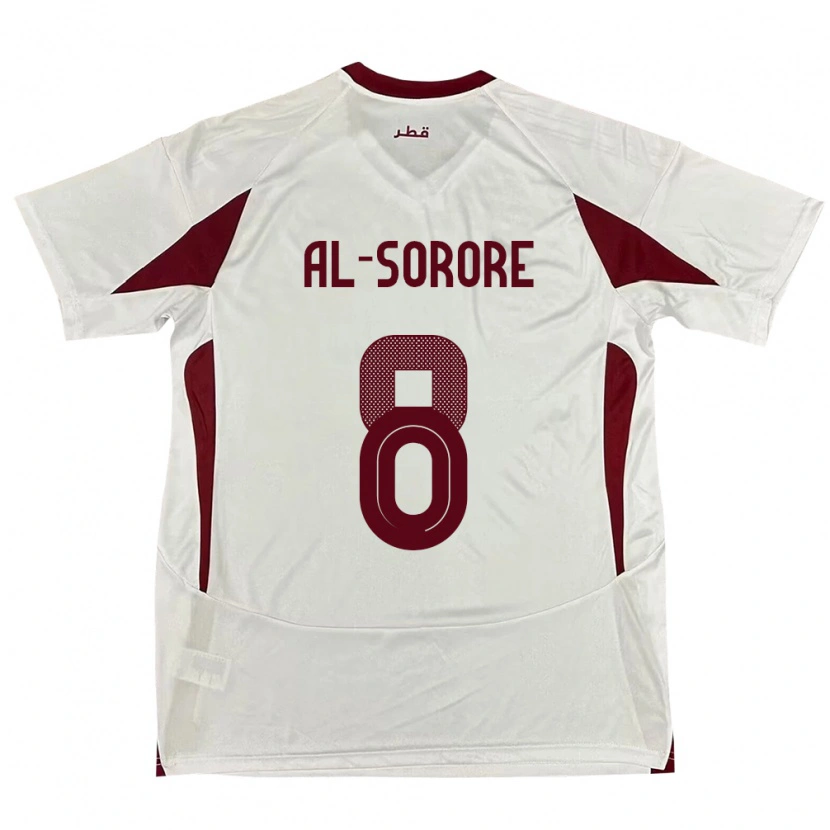 Danxen Uomo Maglia Qatar Asma Al Sorore #8 Bianco Kit Gara Away 24-26 Maglietta