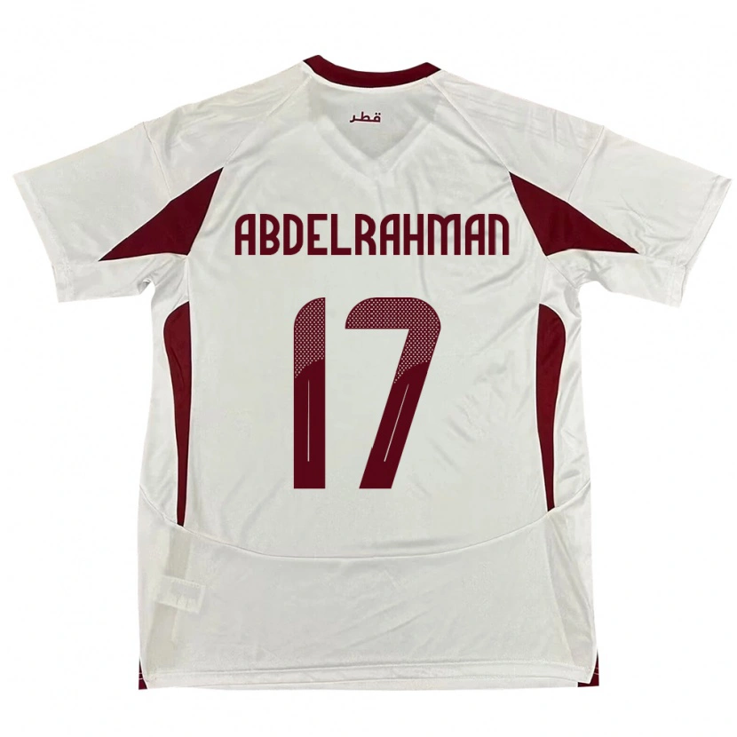 Danxen Uomo Maglia Qatar Abdelrahman Fahmi Moustafa #17 Bianco Kit Gara Away 24-26 Maglietta