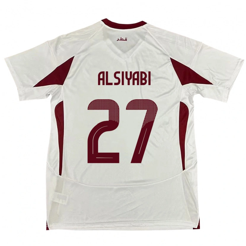 Danxen Uomo Maglia Qatar Nasra Alsiyabi #27 Bianco Kit Gara Away 24-26 Maglietta