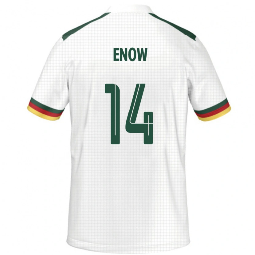 Danxen Uomo Maglia Camerun Boris Enow #14 Bianco Kit Gara Away 24-26 Maglietta