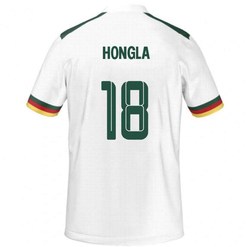 Danxen Uomo Maglia Camerun Martin Hongla #18 Bianco Kit Gara Away 24-26 Maglietta
