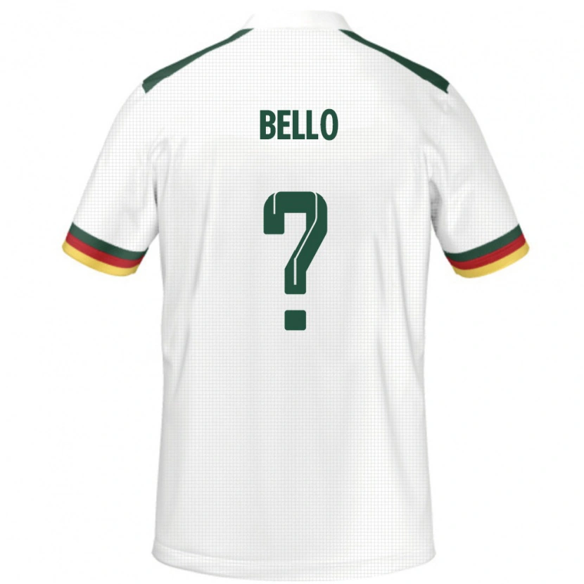 Danxen Uomo Maglia Camerun Karim Bello #0 Bianco Kit Gara Away 24-26 Maglietta