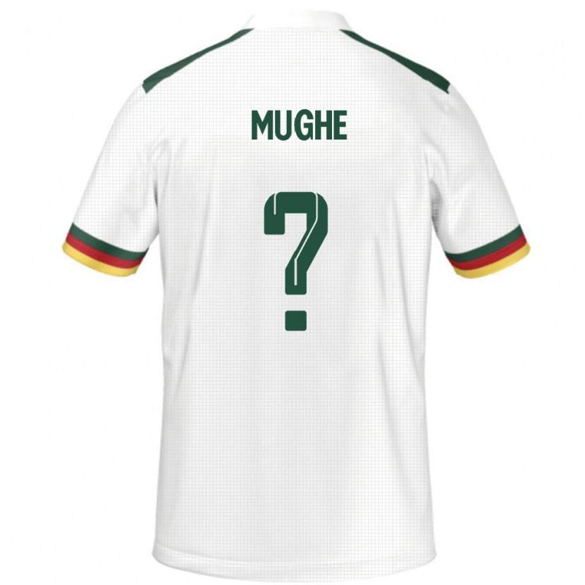 Danxen Uomo Maglia Camerun François Mughe #0 Bianco Kit Gara Away 24-26 Maglietta