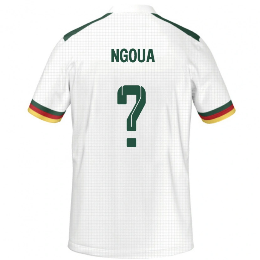 Danxen Uomo Maglia Camerun Boris Ngoua #0 Bianco Kit Gara Away 24-26 Maglietta