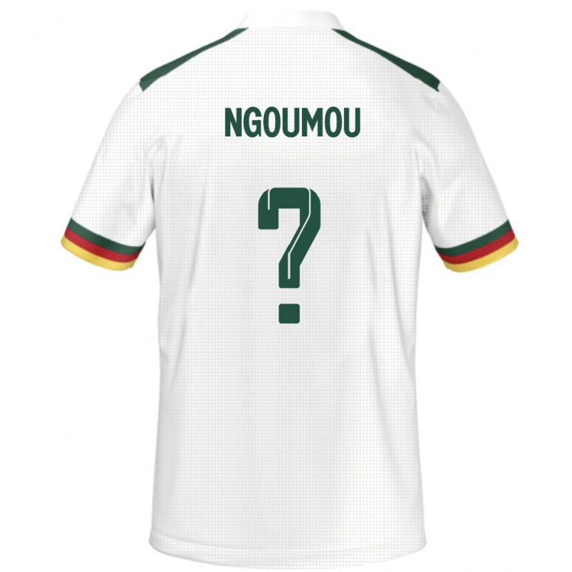 Danxen Uomo Maglia Camerun Kilian Ngoumou #0 Bianco Kit Gara Away 24-26 Maglietta