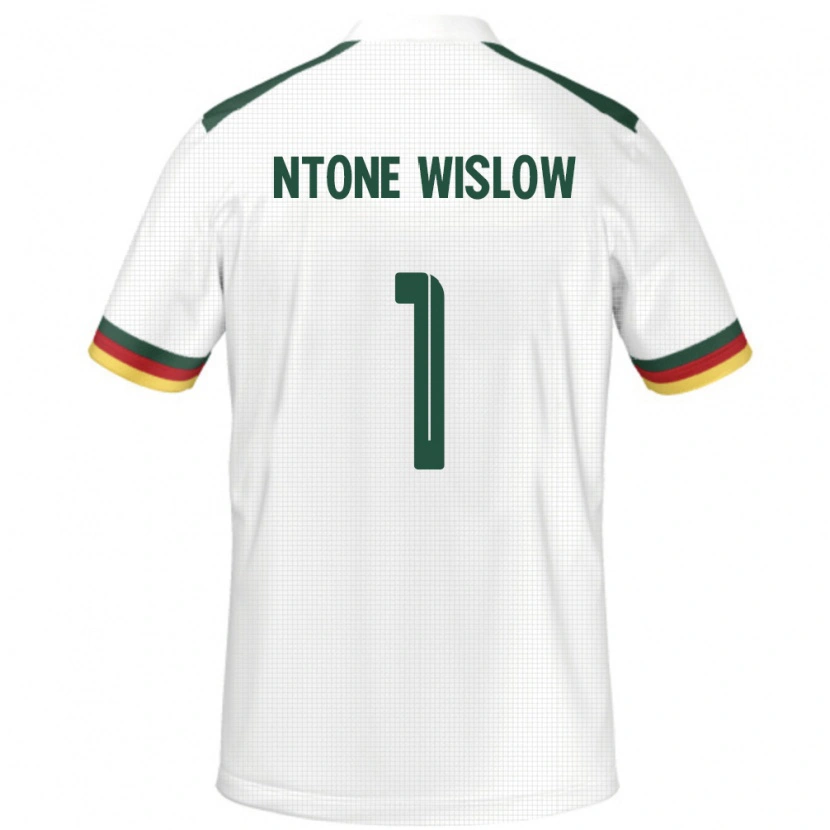 Danxen Uomo Maglia Camerun Junior Hecube Ntone Wislow #1 Bianco Kit Gara Away 24-26 Maglietta