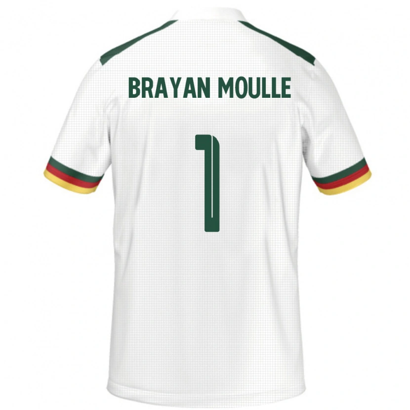 Danxen Uomo Maglia Camerun Jason Brayan Moulle #1 Bianco Kit Gara Away 24-26 Maglietta