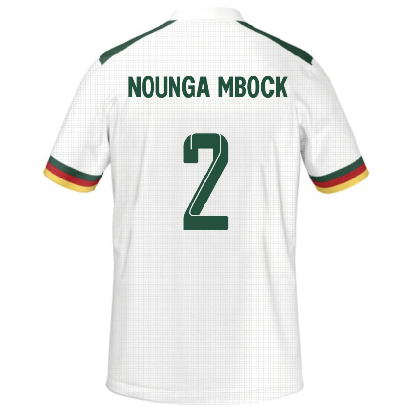 Danxen Uomo Maglia Camerun Eiffrel Hernandez Nounga Mbock #2 Bianco Kit Gara Away 24-26 Maglietta