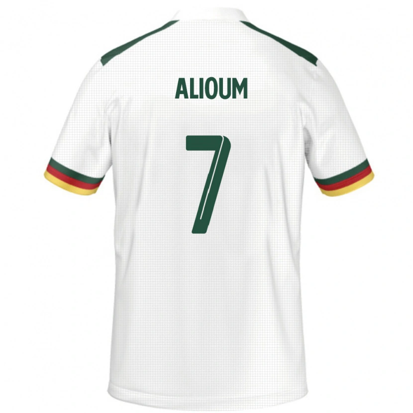 Danxen Uomo Maglia Camerun Saidou Alioum #7 Bianco Kit Gara Away 24-26 Maglietta