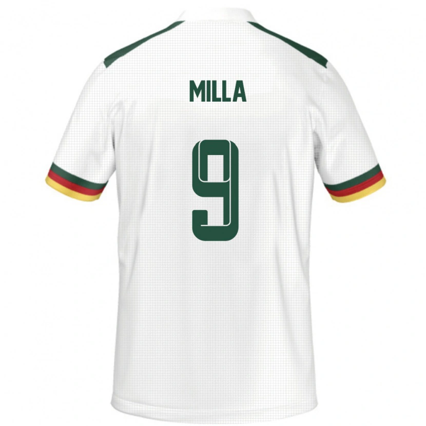 Danxen Uomo Maglia Camerun Kevin-Prince Milla #9 Bianco Kit Gara Away 24-26 Maglietta