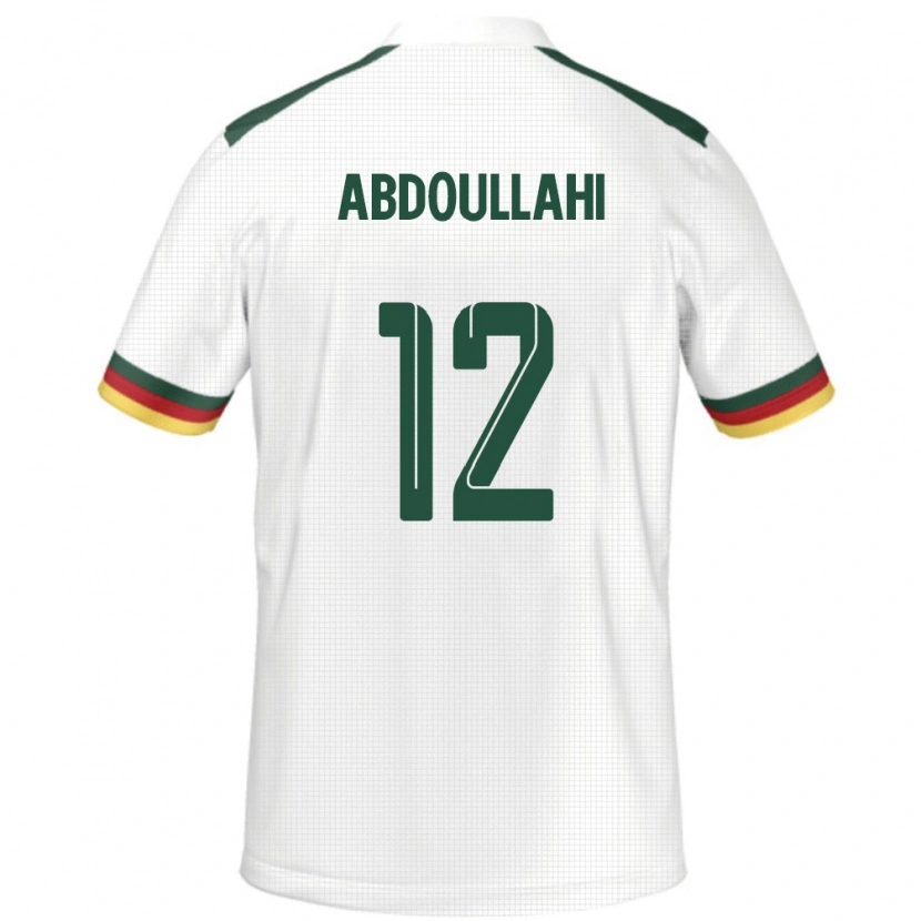 Danxen Uomo Maglia Camerun Tidjani Ahmadou Abdoullahi #12 Bianco Kit Gara Away 24-26 Maglietta