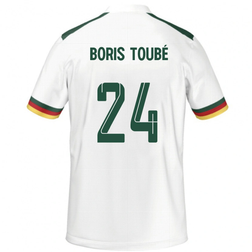 Danxen Uomo Maglia Camerun Godefroy Christopher Boris Toubé #24 Bianco Kit Gara Away 24-26 Maglietta
