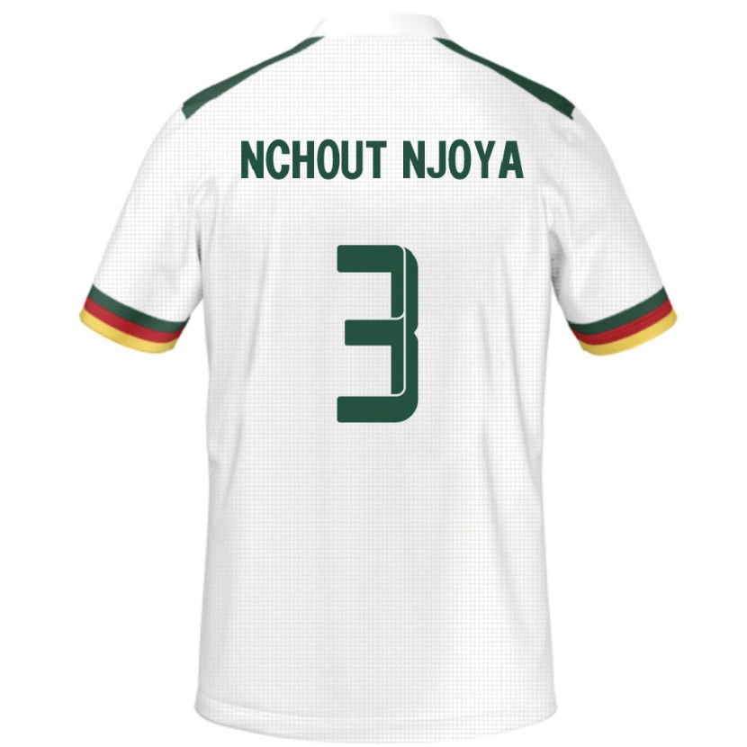 Danxen Uomo Maglia Camerun Ajara Nchout Njoya #3 Bianco Kit Gara Away 24-26 Maglietta