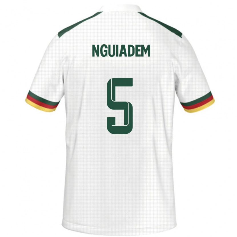Danxen Uomo Maglia Camerun Annecy Nguiadem #5 Bianco Kit Gara Away 24-26 Maglietta