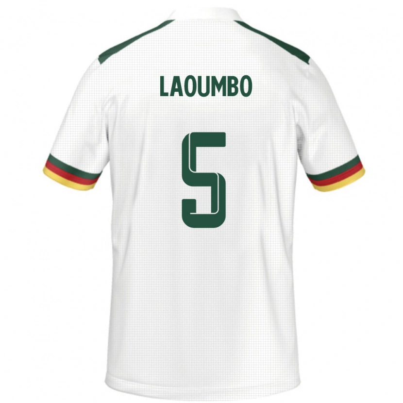 Danxen Uomo Maglia Camerun Bere Laoumbo #5 Bianco Kit Gara Away 24-26 Maglietta