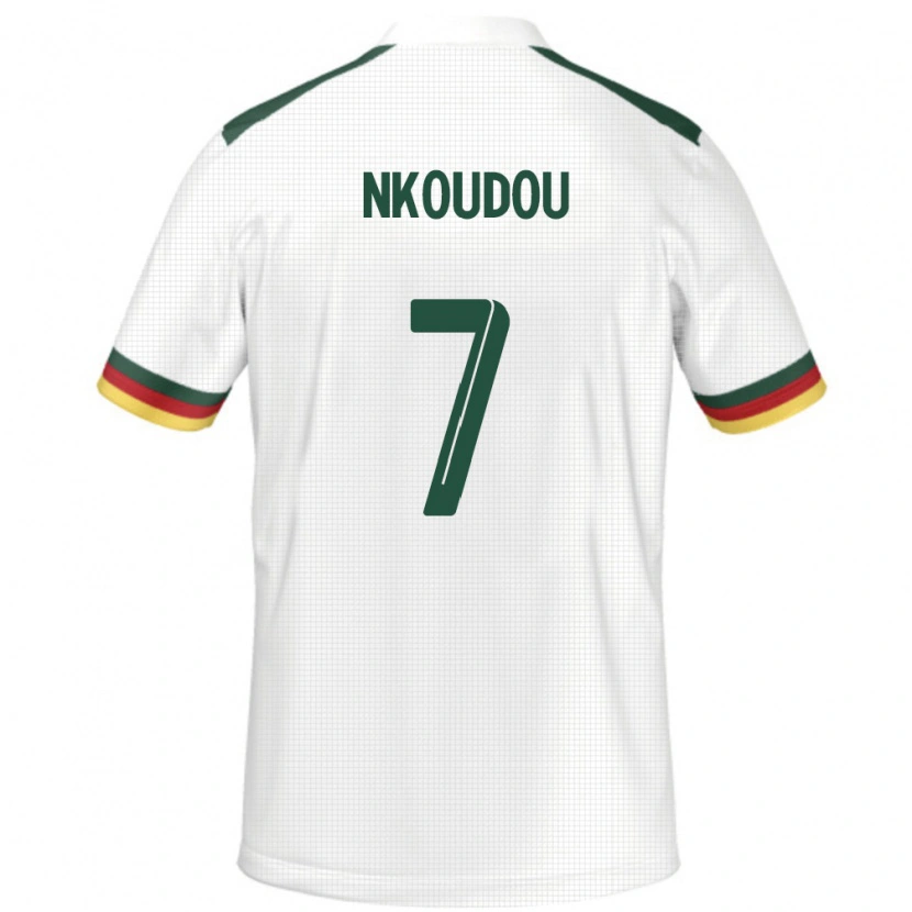 Danxen Uomo Maglia Camerun Georges-Kevin Nkoudou #7 Bianco Kit Gara Away 24-26 Maglietta