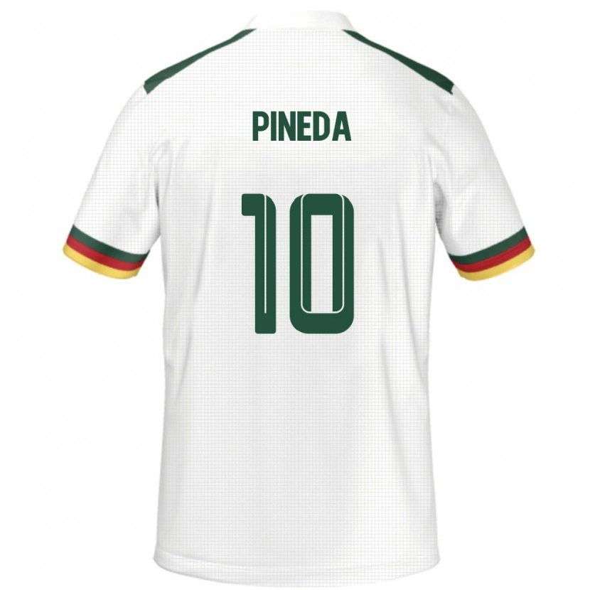 Danxen Uomo Maglia Camerun Etienne Eto O Pineda #10 Bianco Kit Gara Away 24-26 Maglietta