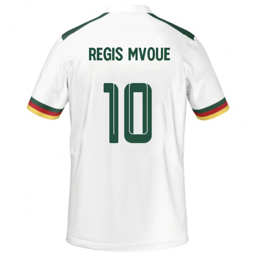 Danxen Uomo Maglia Camerun Steve Regis Mvoue #10 Bianco Kit Gara Away 24-26 Maglietta
