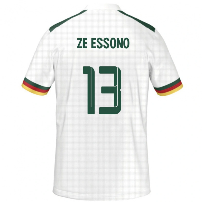 Danxen Uomo Maglia Camerun Severin Ze Essono #13 Bianco Kit Gara Away 24-26 Maglietta