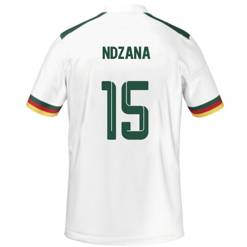 Danxen Uomo Maglia Camerun Colette Ndzana #15 Bianco Kit Gara Away 24-26 Maglietta