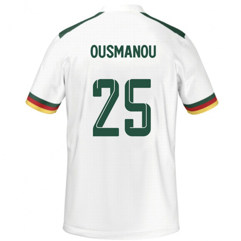 Danxen Uomo Maglia Camerun Doudou Ousmanou #25 Bianco Kit Gara Away 24-26 Maglietta