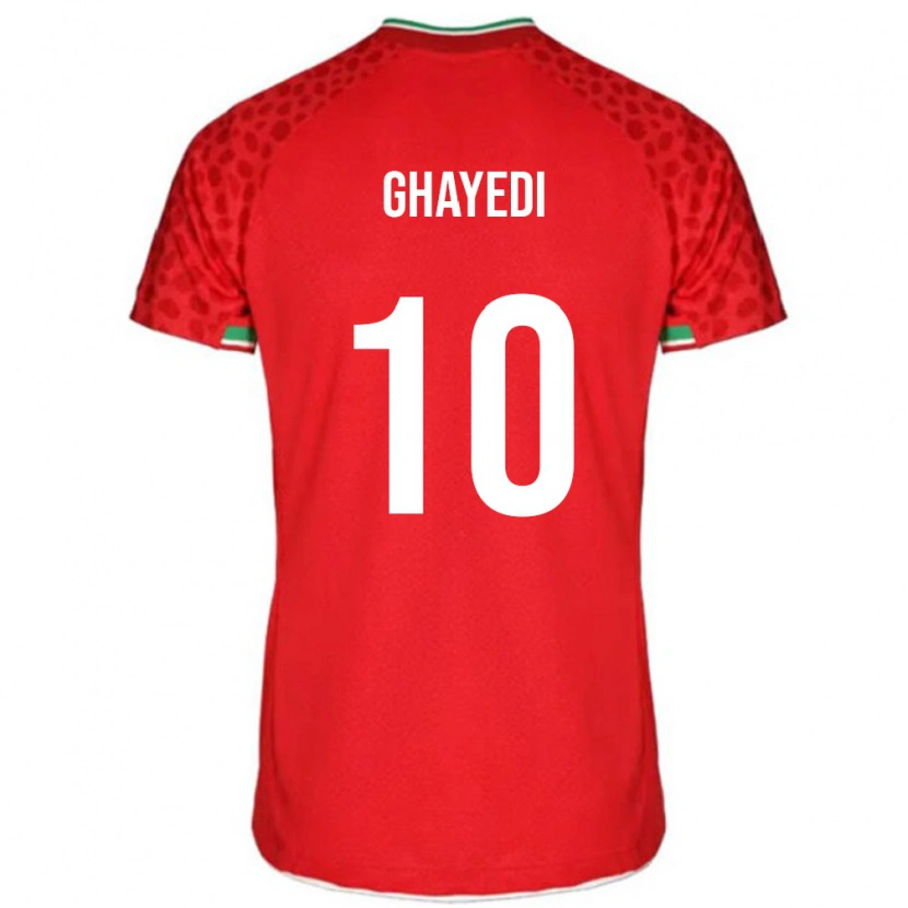 Danxen Uomo Maglia Iran Mehdi Ghayedi #10 Rosso Kit Gara Away 24-26 Maglietta