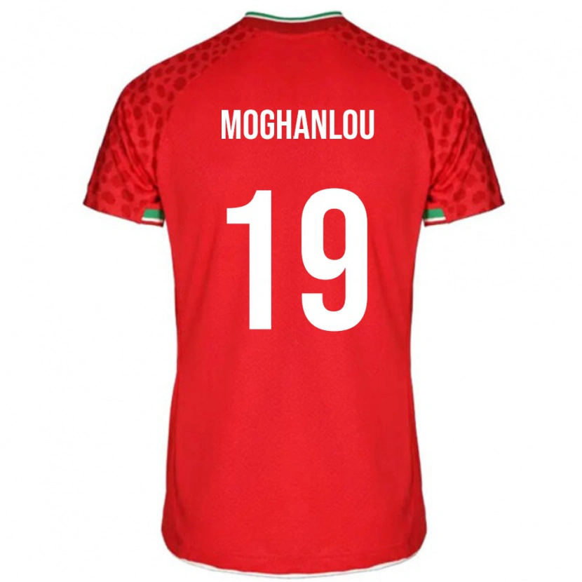 Danxen Uomo Maglia Iran Shahriar Moghanlou #19 Rosso Kit Gara Away 24-26 Maglietta