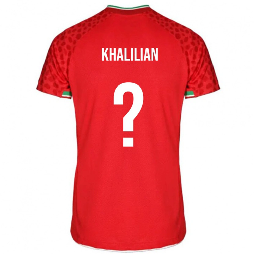 Danxen Uomo Maglia Iran Abolfazl Khalilian #0 Rosso Kit Gara Away 24-26 Maglietta