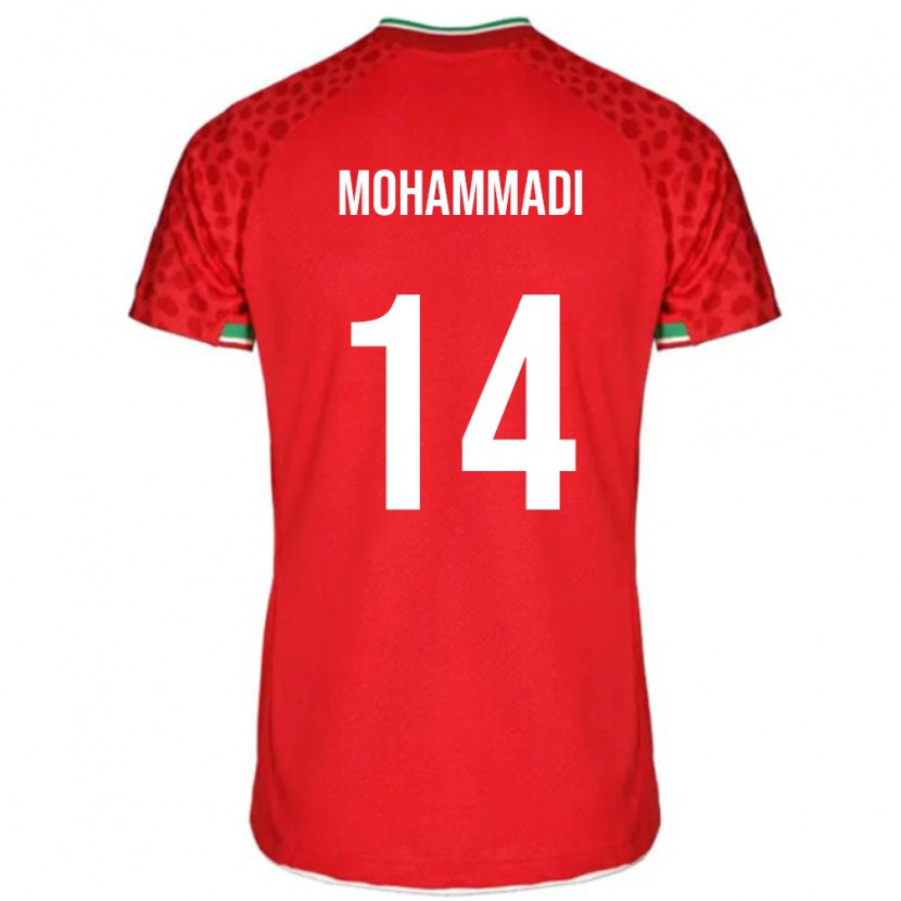 Danxen Uomo Maglia Iran Abolfazl Mohammadi #14 Rosso Kit Gara Away 24-26 Maglietta