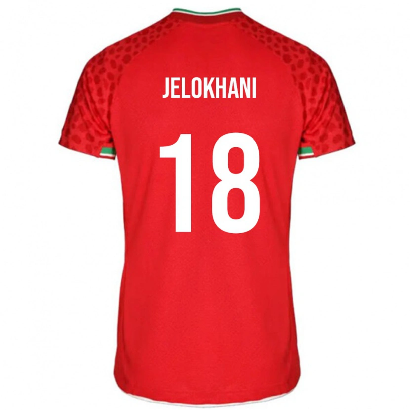 Danxen Uomo Maglia Iran Ali Jelokhani #18 Rosso Kit Gara Away 24-26 Maglietta
