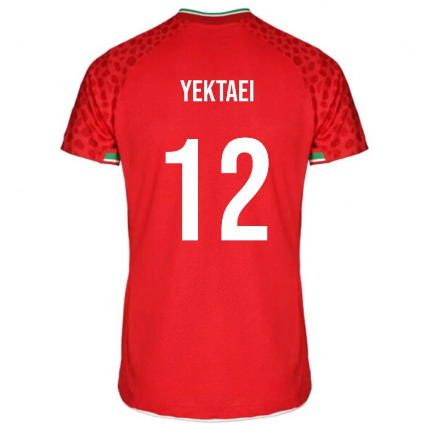 Danxen Uomo Maglia Iran Maryam Yektaei #12 Rosso Kit Gara Away 24-26 Maglietta