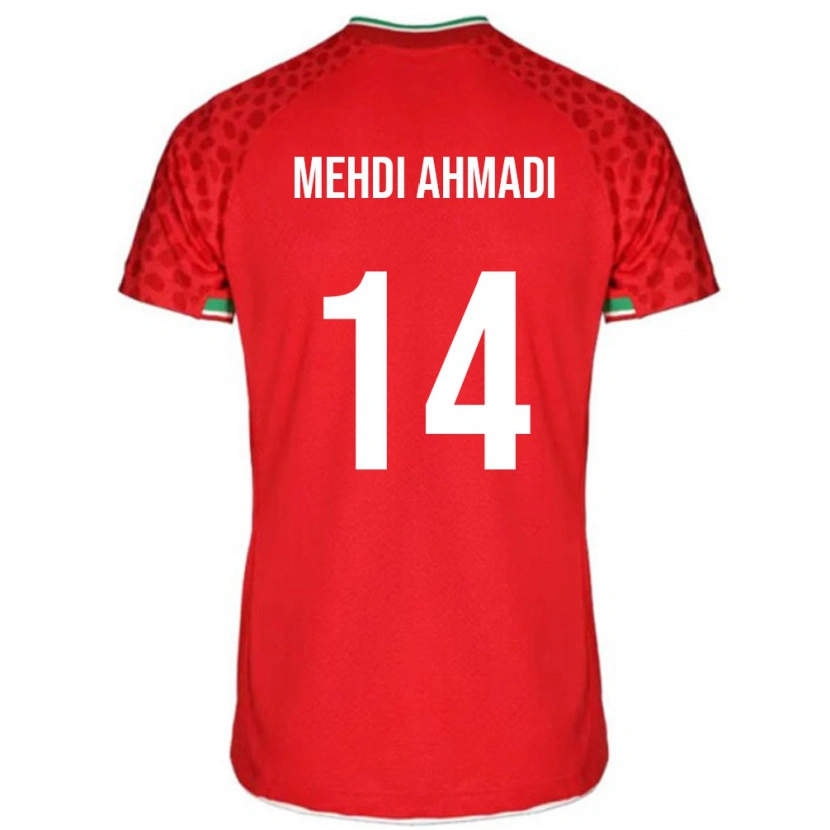 Danxen Uomo Maglia Iran Mohammad Mehdi Ahmadi #14 Rosso Kit Gara Away 24-26 Maglietta