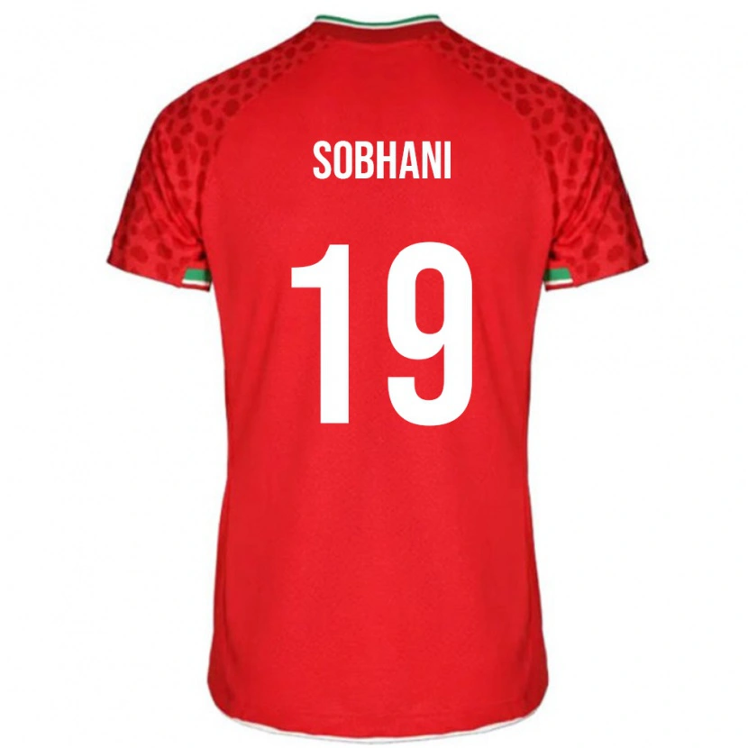 Danxen Uomo Maglia Iran Ali Sobhani #19 Rosso Kit Gara Away 24-26 Maglietta