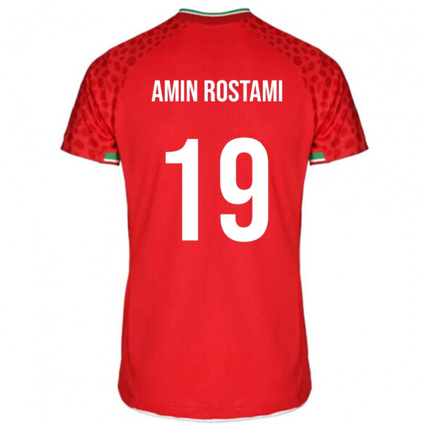Danxen Uomo Maglia Iran Mohammad Amin Rostami #19 Rosso Kit Gara Away 24-26 Maglietta