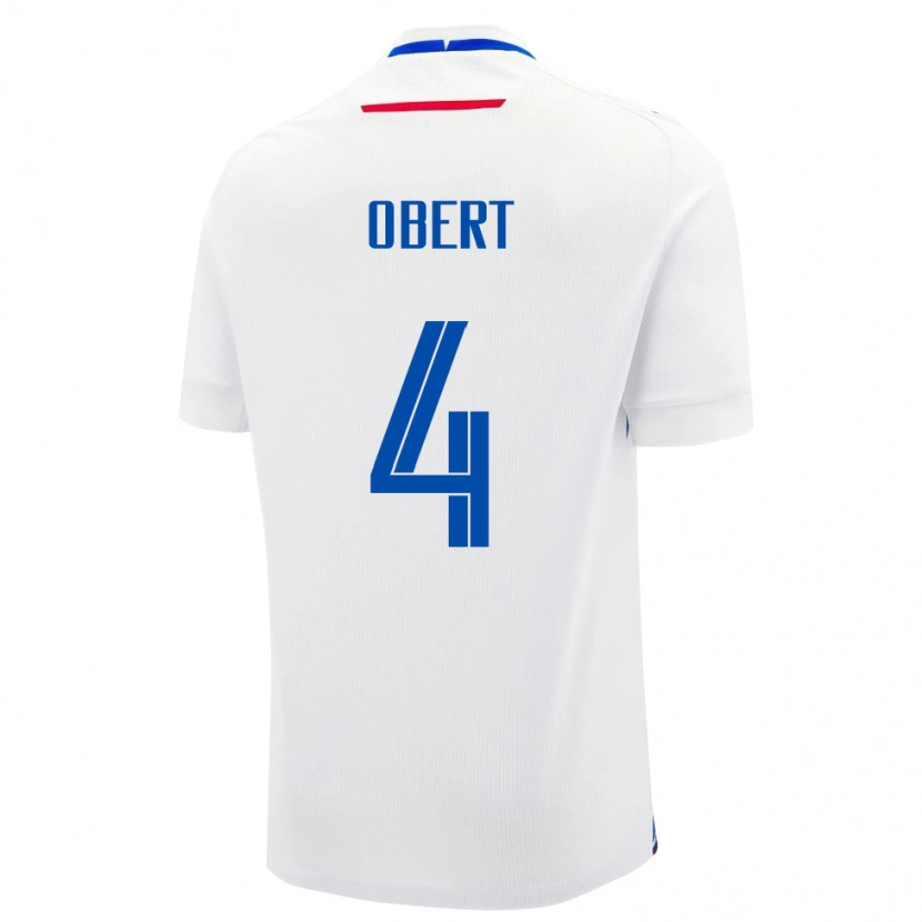 Danxen Uomo Maglia Slovacchia Adam Obert #4 Bianco Kit Gara Away 24-26 Maglietta